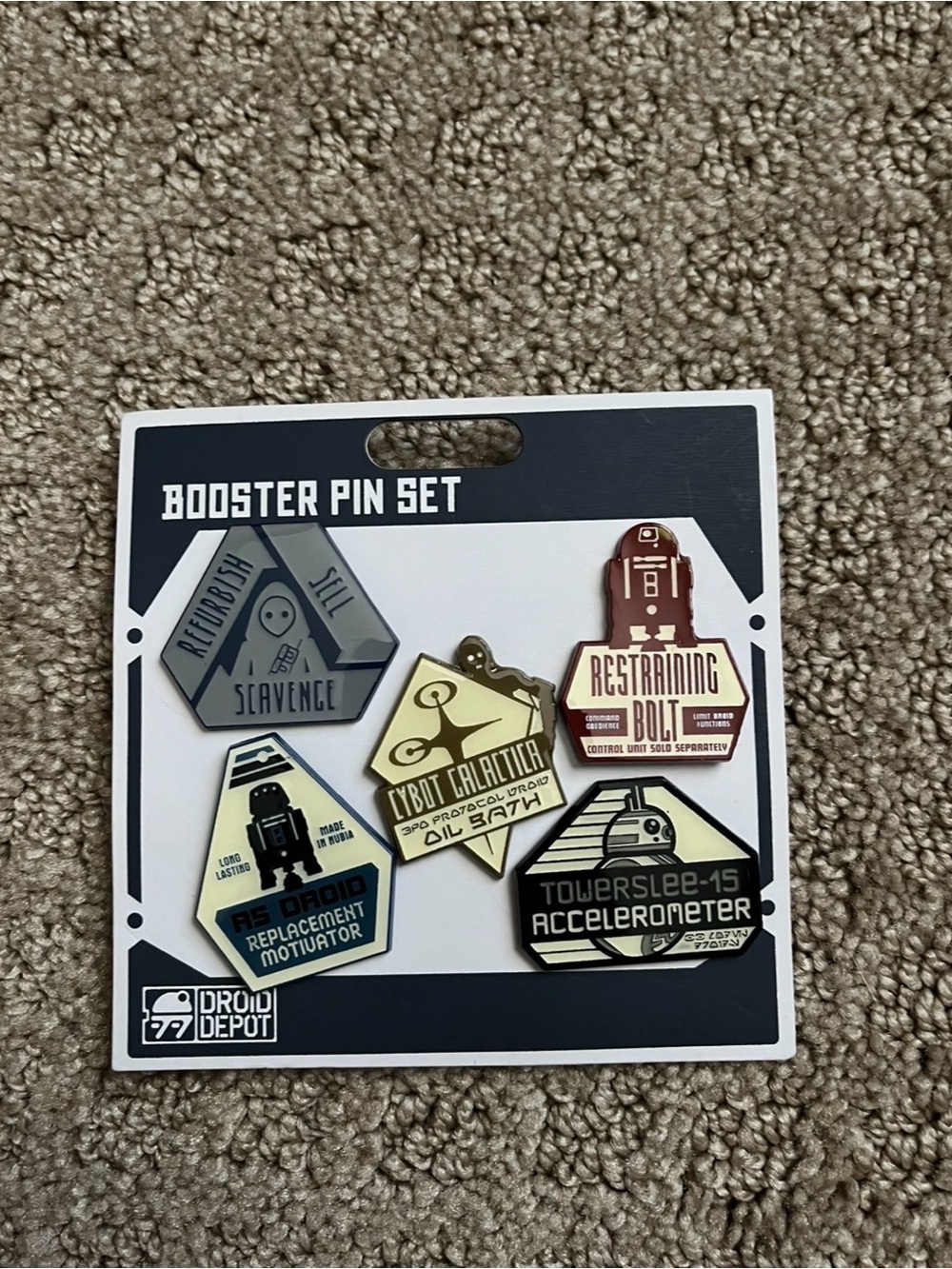 Star Wars Galaxy's Edge Droid Depot Booster Pin Set (Set of 5)